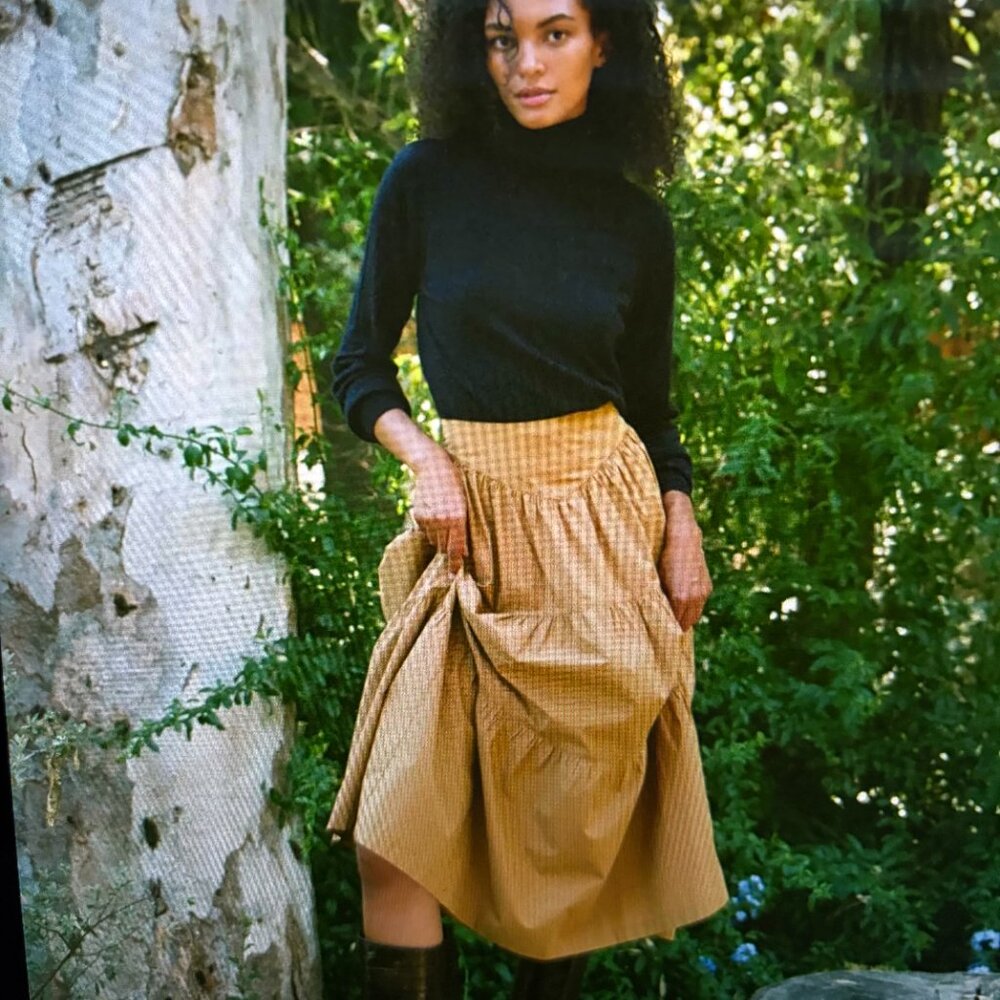 DOEN Sz M Sanremo Skirt in Coriander Brown